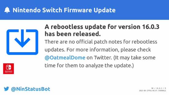 Switch系统再次更新：这次也不用重启